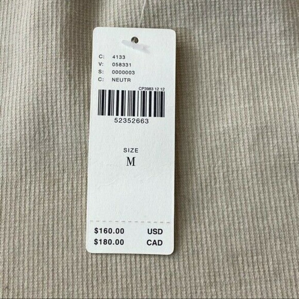 NWT Anthropologie M Vegan Faux Leather Crop Moto Jacket Zippers beige MSRP $160 - Picture 5 of 12